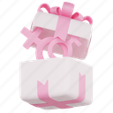 box, surprise, package, gift, pink, white 