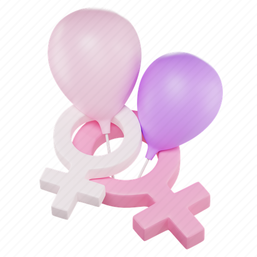 Female, support, women, gender, girl, balloon 3D illustration - Download on Iconfinder