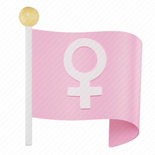 Flag, sign, gender, female, pink, nation 3D illustration - Download on Iconfinder