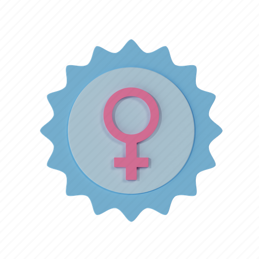 Woman, achievement icon, female, blue, sign 3D illustration - Download on Iconfinder