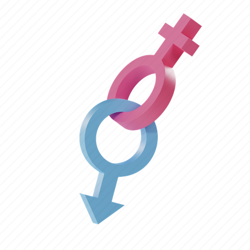 Gender, female, male, sign, blue, pink 3D illustration - Download on Iconfinder
