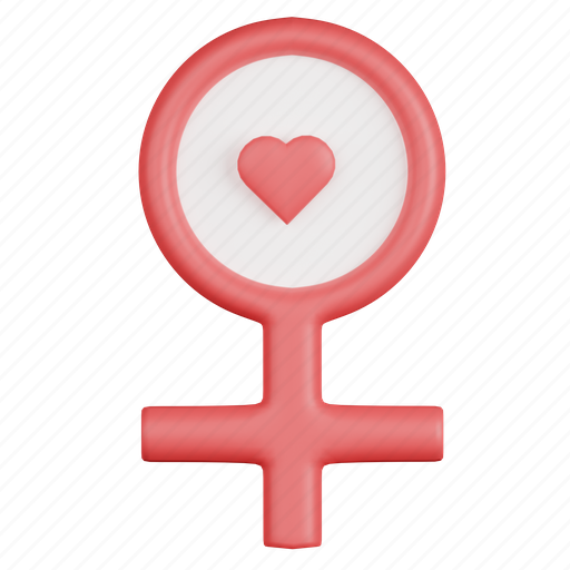 Female, event, sign, heart, red, gender, woman 3D illustration - Download on Iconfinder