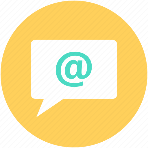 Arroba, chat bubble, email bubble, new email, new message icon - Download on Iconfinder