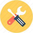 repair tools, screwdriver, settings, spanner, wrench