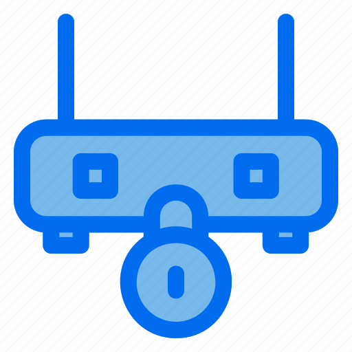 Padlock, router, connection, internet, web icon - Download on Iconfinder