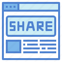 interface, share, sharing, website