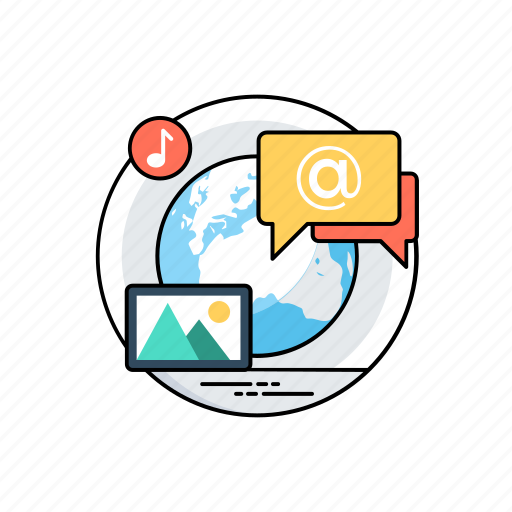 Global communication, internet media, online multimedia, online sharing, social media icon - Download on Iconfinder