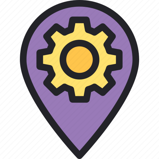 Pin, map, navigation, seo, gear icon - Download on Iconfinder