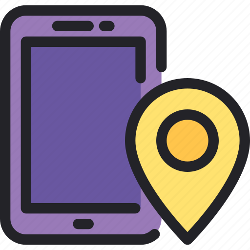 Smartphone, phone, pin, map, placeholder icon - Download on Iconfinder