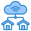 cloud, server, home, wifi 
