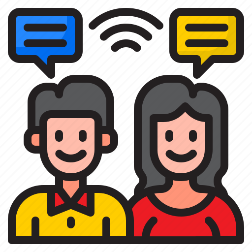 Communication, person, man, woman, wifi icon - Download on Iconfinder