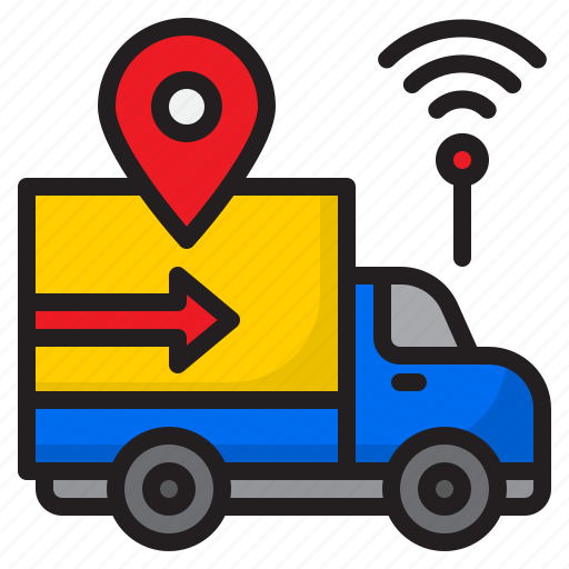 Delivery, truck, logistic, wifi, location icon - Download on Iconfinder