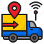 delivery, truck, logistic, wifi, location 