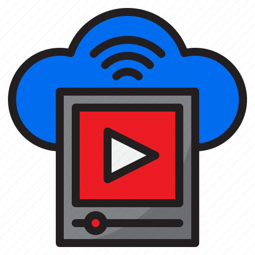 Player, movie, video, cloud, wifi icon - Download on Iconfinder