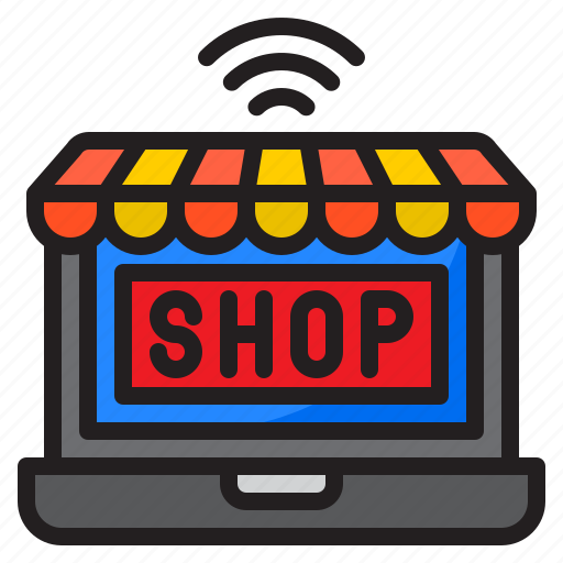 Shop, shopping, online, wifi, store, laptop icon - Download on Iconfinder