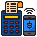 smartphone, money, bill, receipt, payment