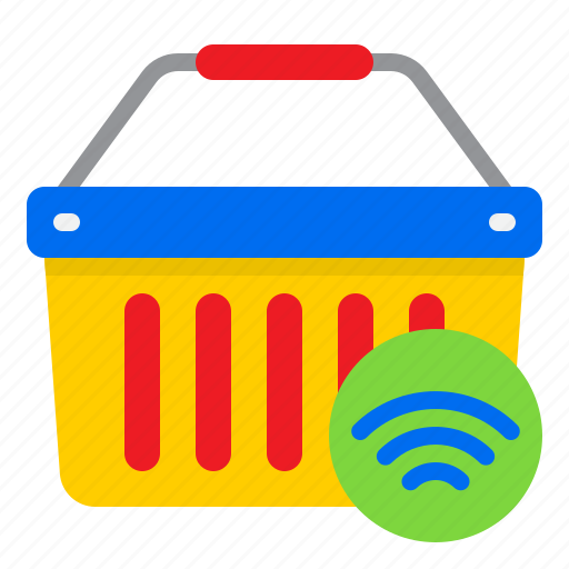Basket, shopping, online, shop, wifi icon - Download on Iconfinder