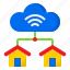 cloud, server, home, wifi 