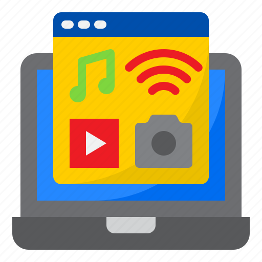 Multimedia, wifi, laptop, video, music icon - Download on Iconfinder