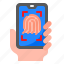 smartphone, mobilephone, finger, fingerprint, scan 