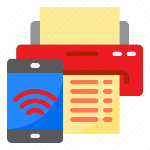 Smartphone, printer, wifi, online, paper icon - Download on Iconfinder