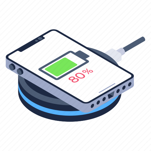 Mobile charging, mobile battery, wireless charger, battery percentage, phone charging icon - Download on Iconfinder