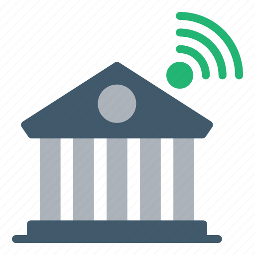 Building, bank, internet, of, things, iot, wifi icon - Download on Iconfinder
