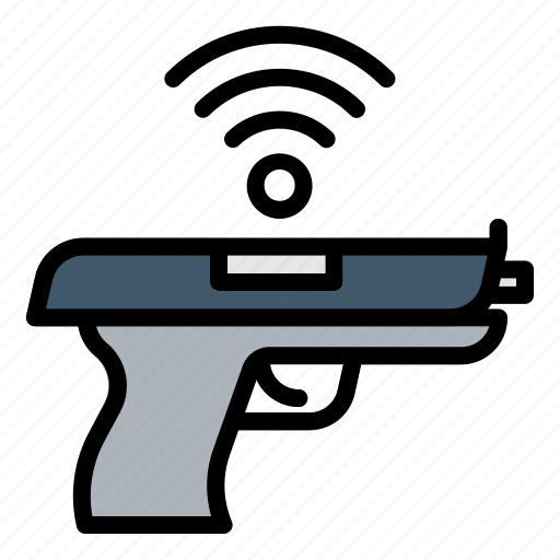 Pistol, weapon, internet, of, things, iot, wifi icon - Download on Iconfinder