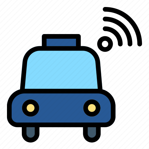 Taxi, car, internet, of, things, iot, wifi icon - Download on Iconfinder