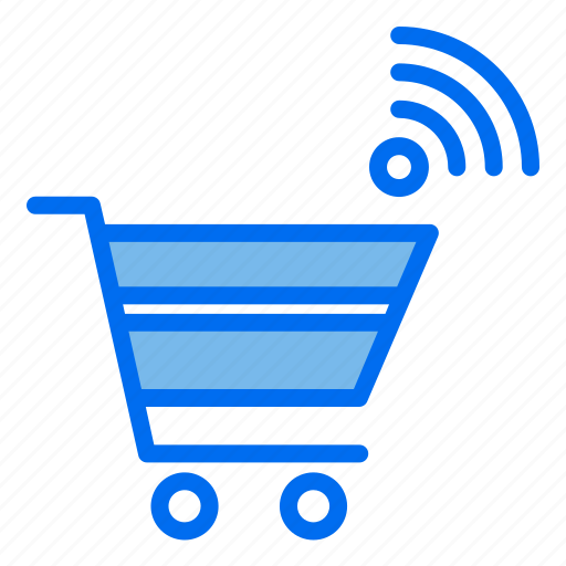 Trolley, cart, internet, of, things, iot, wifi icon - Download on Iconfinder
