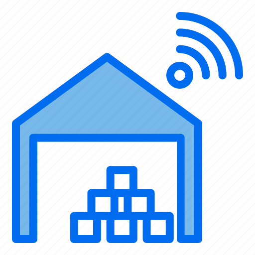 Warehouse, garage, internet, of, things, iot, wifi icon - Download on Iconfinder