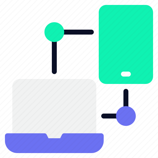 Connected, devices, connection, communication, mobile, computer, device icon - Download on Iconfinder