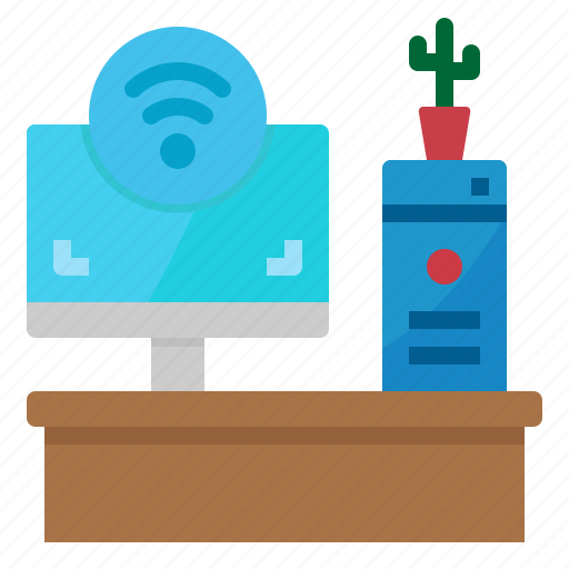 Computer, desk, internet, things, wifi icon - Download on Iconfinder