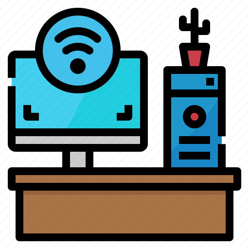 Computer, desk, internet, things, wifi icon - Download on Iconfinder