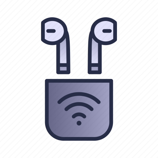 Airpods, earphones, headphones, music, wifi, wireless icon - Download on Iconfinder