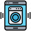 control, laundry, machine, mobile, washing