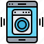 control, laundry, machine, mobile, washing 