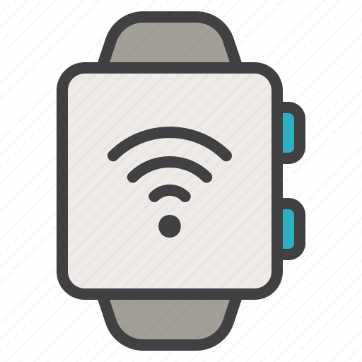 Smart watch, electronic device, watch, internet of things, electronics, time, wifi icon - Download on Iconfinder