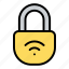 padlock, secure, wifi, internet of things, lock, connection 