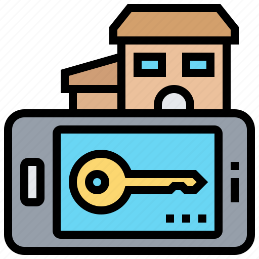 Domotics, home, key, mobile, security icon - Download on Iconfinder