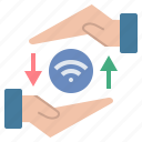 exchange, internet, send, share, signal, transfer, wifi