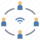 group, share, signal, team, wifi 
