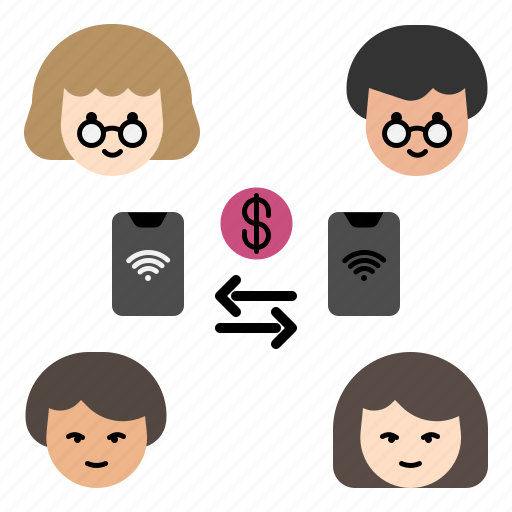 Family, parents, children, phone, banking, transection, internet of things icon - Download on Iconfinder