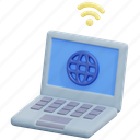 internet, of, things, setting, wifi, laptop, computer, 3d