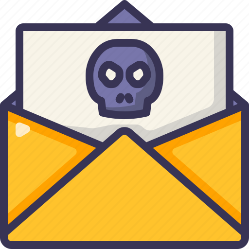 Blackmail, threat, alert, skull, message, envelope, security icon - Download on Iconfinder