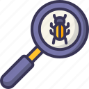 magnifying, glass, bug, malware, loupe, antivirus, scan, searching, search