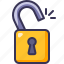 unlocked, padlock, tools, and, utensils, secure, security, lock 