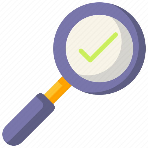 Magnifying, glass, approval, find, check, tick, approved icon - Download on Iconfinder