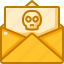 blackmail, threat, alert, skull, message, envelope, security 