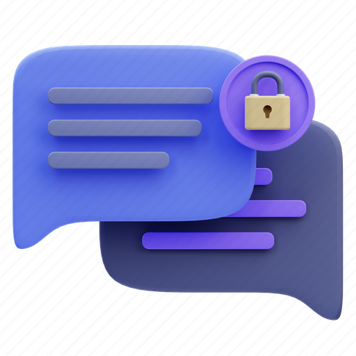 Encrypt, chat, security, computer, internet, technology, protection 3D illustration - Download on Iconfinder
